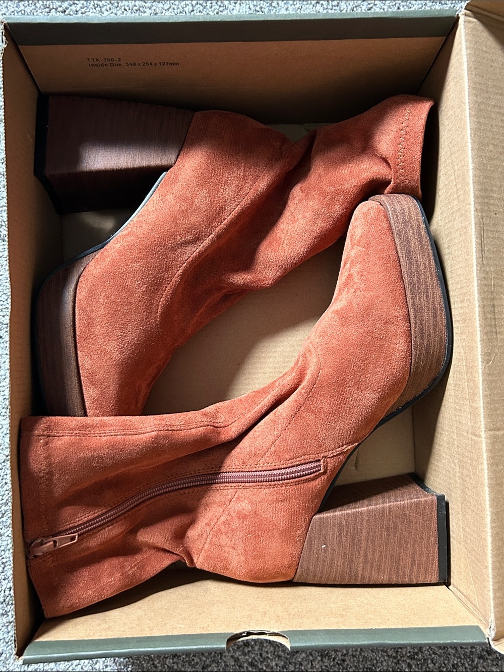 Nasty Gal Rust faux Suede Block Heel Ankle Boots - Women